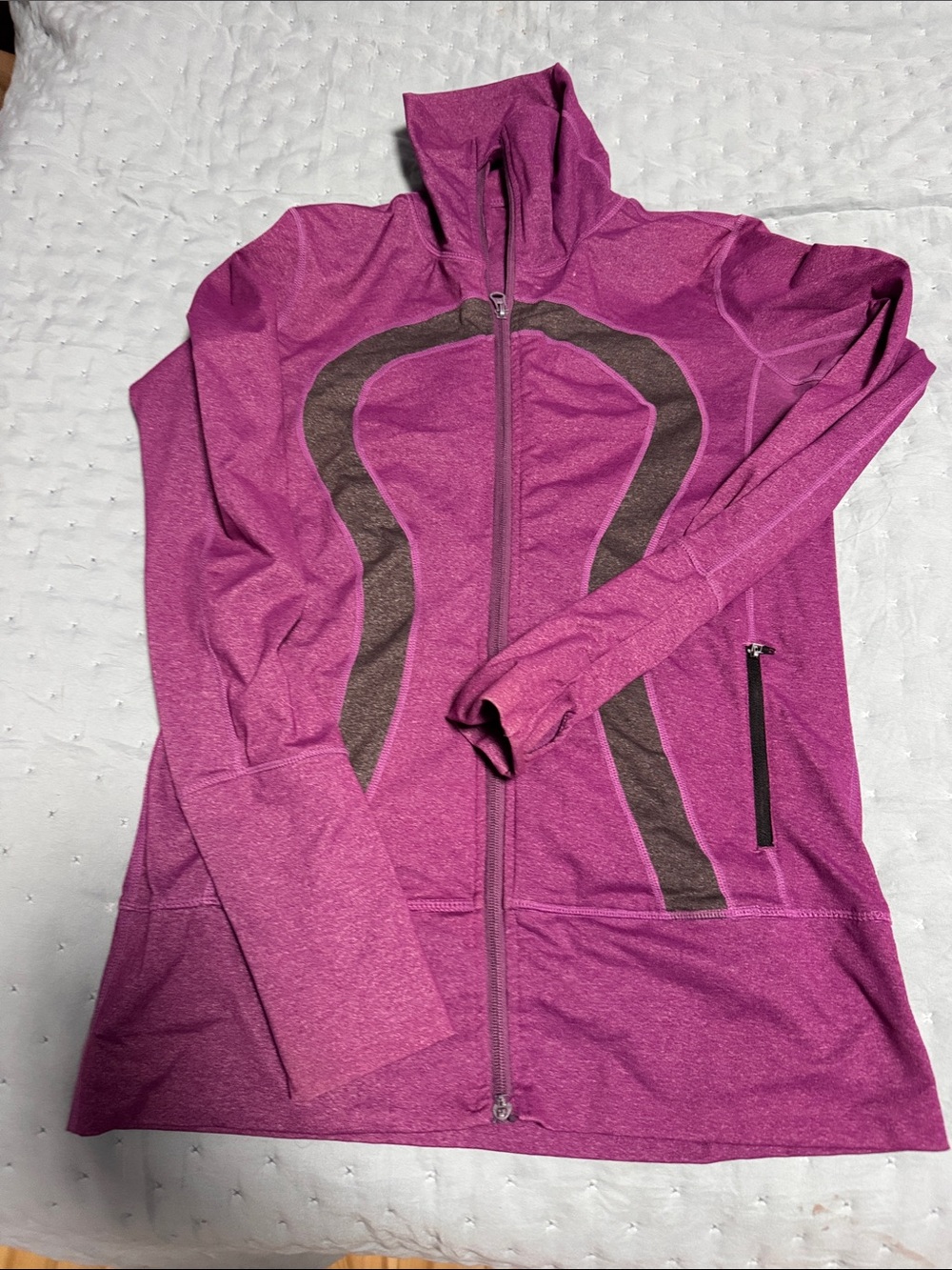 lululemon athletica Magenta Zip-Up Jacket with Dark Contrast Panels